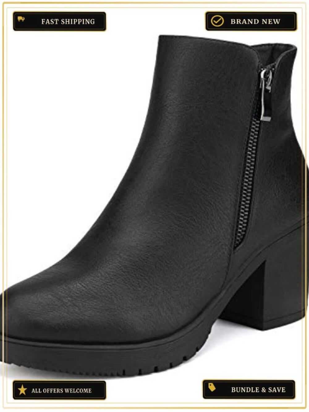 Women's Chunky Heel Platform Ankle Boots